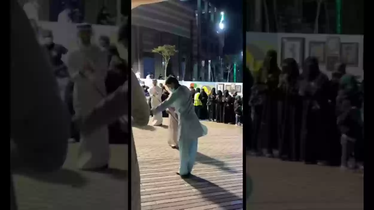 رقص مقيم باكستاني في احتفال اليوم الوطني السعودي الـ 93