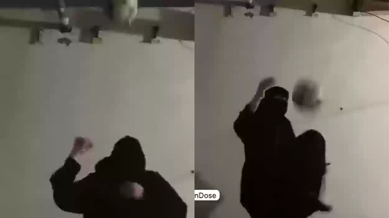 منقبة سعودية توثق مهاراتها في كرة القدم.. وتغريدات تثني عليها